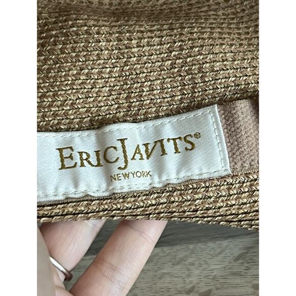Eric Javits Tan Natural Straw Rollable Squishee Sun Hat - Picture 7 of 8